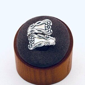 Vintage Beau Sterling Spoon Ring 925 Silver Floral Wrap Band Size 7 Estate